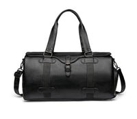 Premium-Ledertasche für Reisen und Fitnessstudio – Farbe Schwarz