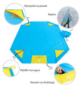 Wasserdichte Picknickdecke mit Regenmantel - schwarz – Produktabbildung 3