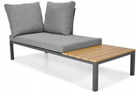 Garten-Ecksofa-Möbelset für die Terrasse, 4-Sitzer, grau, 254x184 cm – Produktabbildung 4