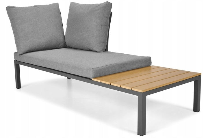 Garten-Ecksofa-Möbelset für die Terrasse, 4-Sitzer, grau, 254x184 cm – Produktabbildung 4