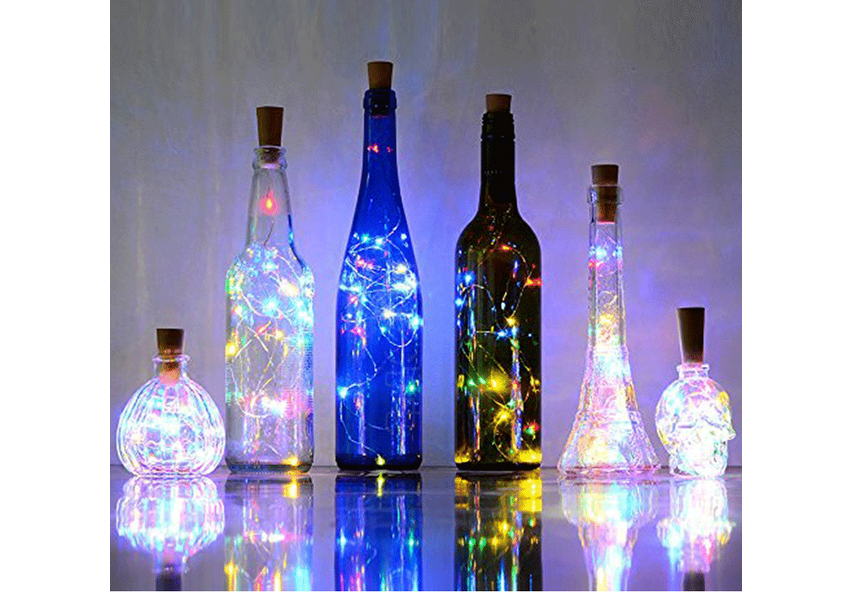 Blaue LED-Lichterkette mit Korken – Produktabbildung 3