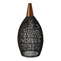 Rustikale Rattan-Pendelleuchte – 25cm (schwarze Farbe) – Produktabbildung 5