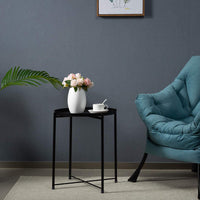Runder Metalltisch im Loft-Stil – schwarz