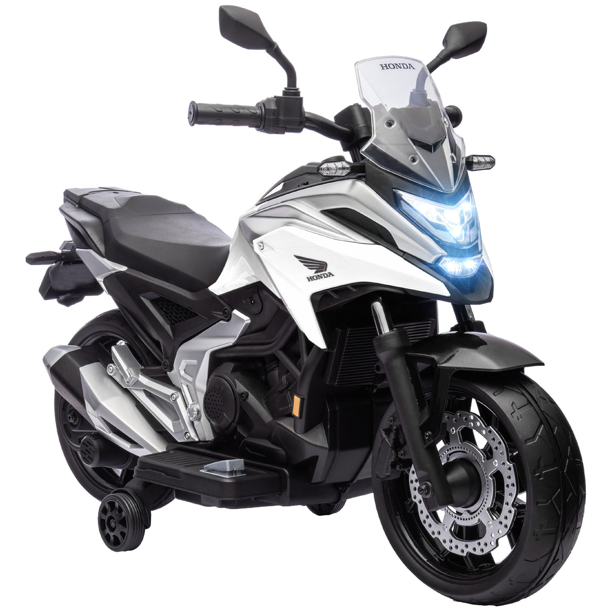 Elektro-Kindermotorrad, Honda, 3 km/h, Musik & Licht, 3-6 Jahre, bis 30 kg, Weiß