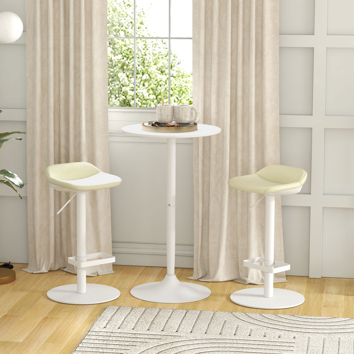 HOMCOM Bartisch Stehtisch, Tisch für 2 Personen, 60 x 60 x 102 cm, Weiß – Produktabbildung 2