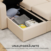 HOMCOM Verstellbares Bettsofa, L-förmiges Gästesofa mit Bettfunktion, Stauraum, Kissen, für Wohnzimmer – Produktabbildung 6