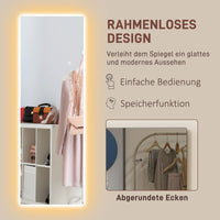 HOMCOM LED Ganzkörperspiegel, dimmbar, rahmenlos, Touch-Steuerung, 40 x 120 cm – Produktabbildung 7