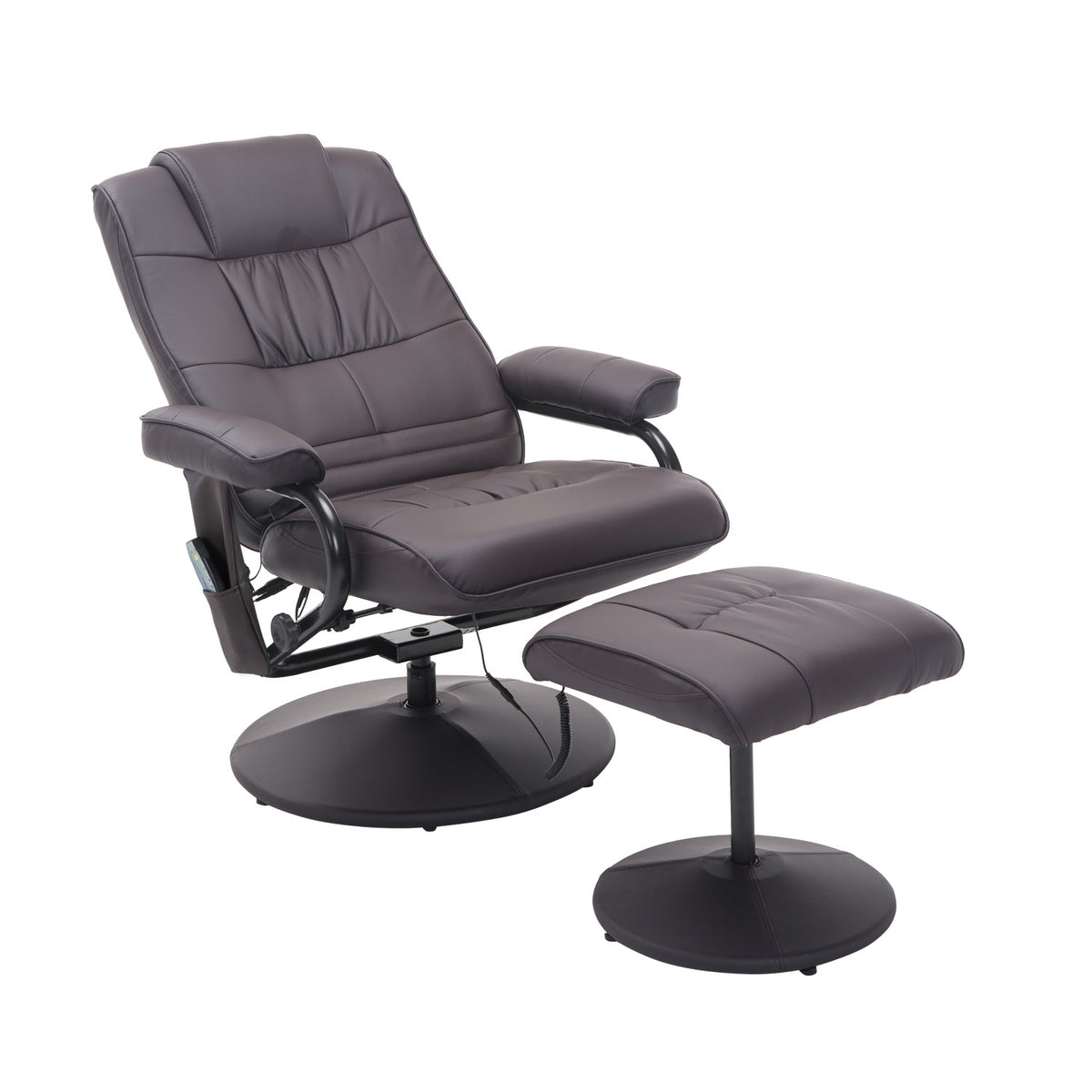 HOMCOM Massagesessel Relaxsessel, inkl. Fußhocker, 10 Vibrationspunkte, 1 Fernbedienung; 77 cm x 84 cm x 95