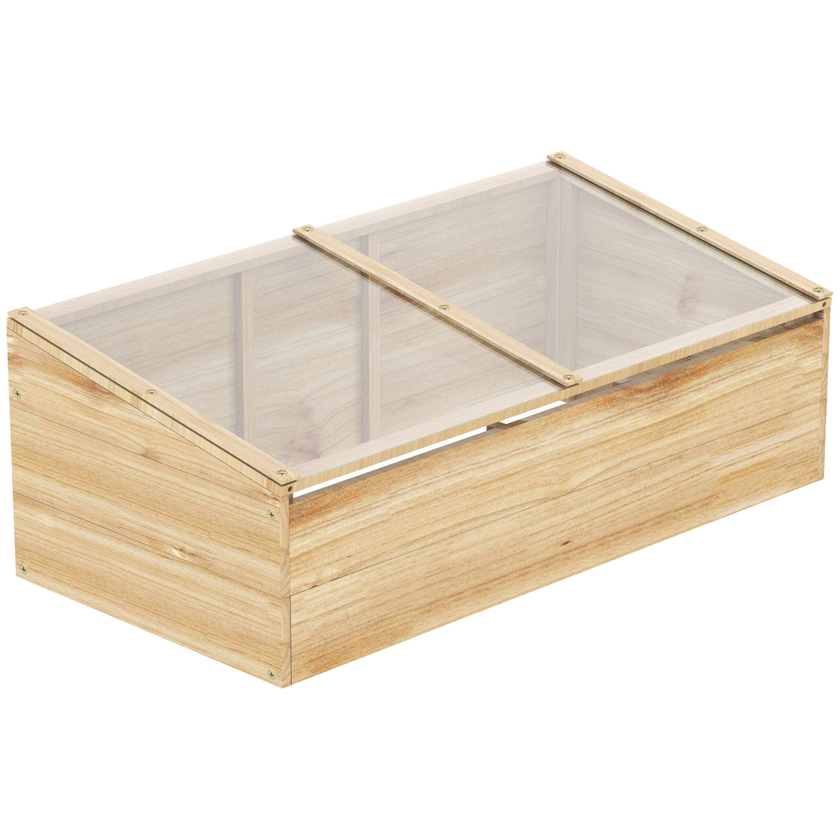 Gewächshaus Holz Frühbeet Frühbeetkasten Treibhaus Garten & Pflanzkasten-System für Garten Balkon, 100 x 50 x