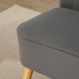 HOMCOM Sofa Retrodesign 2-Sitzer-Sofa, Holzbeine, 117 cm x 56,5 cm x 77 cm, Dunkelgrau – Produktabbildung 10