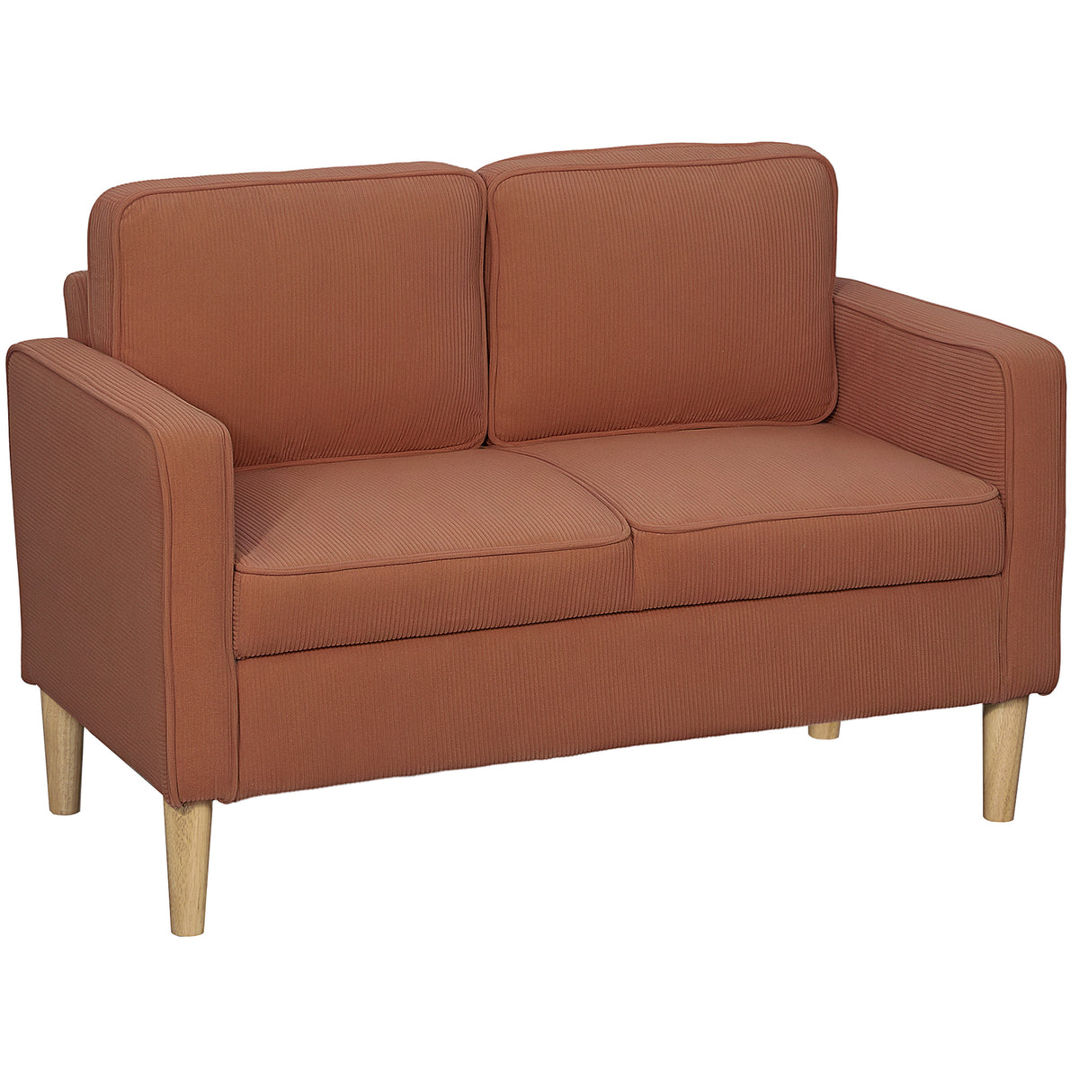 HOMCOM Zweisitzer-Sofa mit Stauraum und soliden Holzbeinen, für Wohnzimmer, Schlafzimmer, 117 x 63 x 79 cm