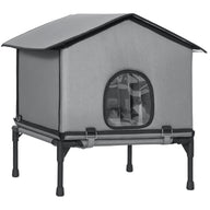 PawHut Katzenhaus klappbar Katzenhütte mit Kissen, Erhöhtes wasserabweisend Katzenhöhle 62 x 58,5 x 60 cm