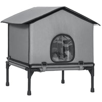 PawHut Katzenhaus klappbar Katzenhütte mit Kissen, Erhöhtes wasserabweisend Katzenhöhle 62 x 58,5 x 60 cm