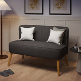 HOMCOM Sofa Retrodesign 2-Sitzer-Sofa, Holzbeine, 117 cm x 56,5 cm x 77 cm, Dunkelgrau – Produktabbildung 2