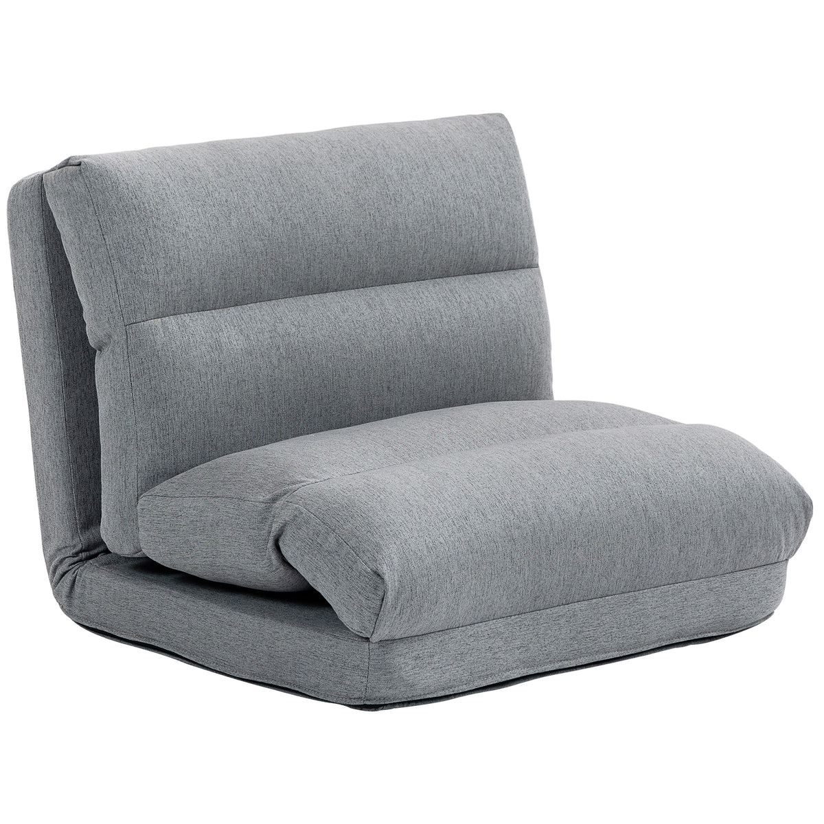 HOMCOM Sitzsack mit Bettfunktion, neigbare Lehne, klappbar, bis 120kg, 70 x 72 x 56 cm, Grau
