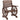 Outsunny Gartenstuhl Holz Gartensessel mit Wagenräder-Design, Holzstuhl im Landhausstil Verkohlt