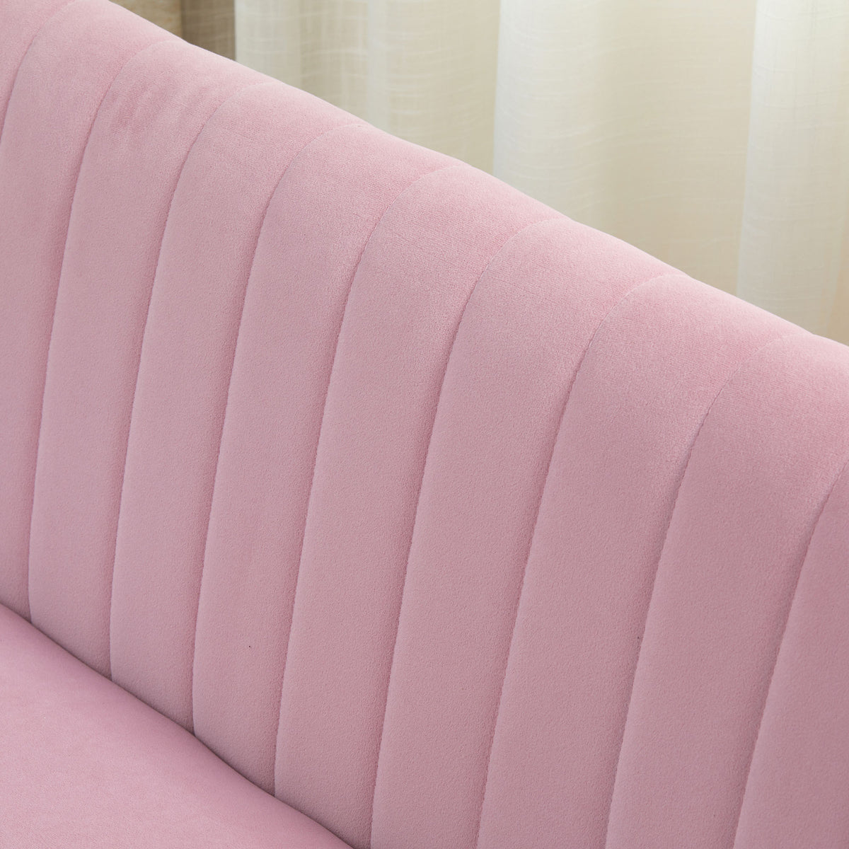 HOMCOM Sofa 2-Sitzer Stoffsofa Couch Polstersofa Loungesofa breit Rosa – Produktabbildung 9