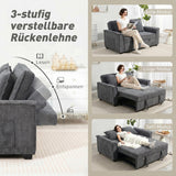 HOMCOM Futon-Schlafsofa, verstellbare Rückenlehne, 2-Sitzer mit 2 Kissen, Dunkelgrau – Produktabbildung 5