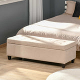 HOMCOM Polsterbank mit Stauraum, Knopfheftung, bis 120 kg, 125 x 49 x 41,5 cm, Beige – Produktabbildung 10