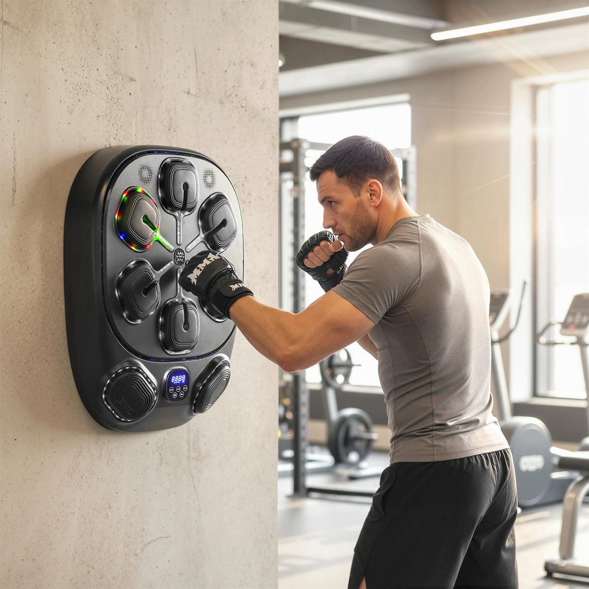 Music Boxing Machine, elektronische LED Boxmaschine mit Doppel Schlagzonen Bluetooth Handschuhen 9 – Produktabbildung 2