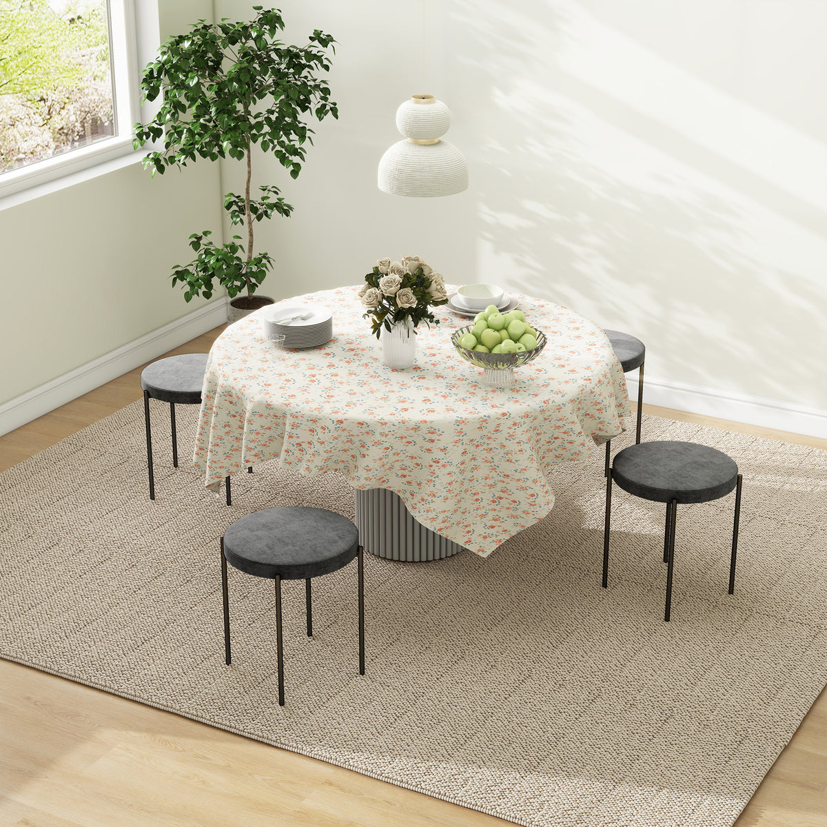 HOMCOM Küchenhocker 4-er Set, stapelbar, Samtoptik, bis 100kg, Stahlrahmen, 41,5 x 41,5 x 46 cm – Produktabbildung 2