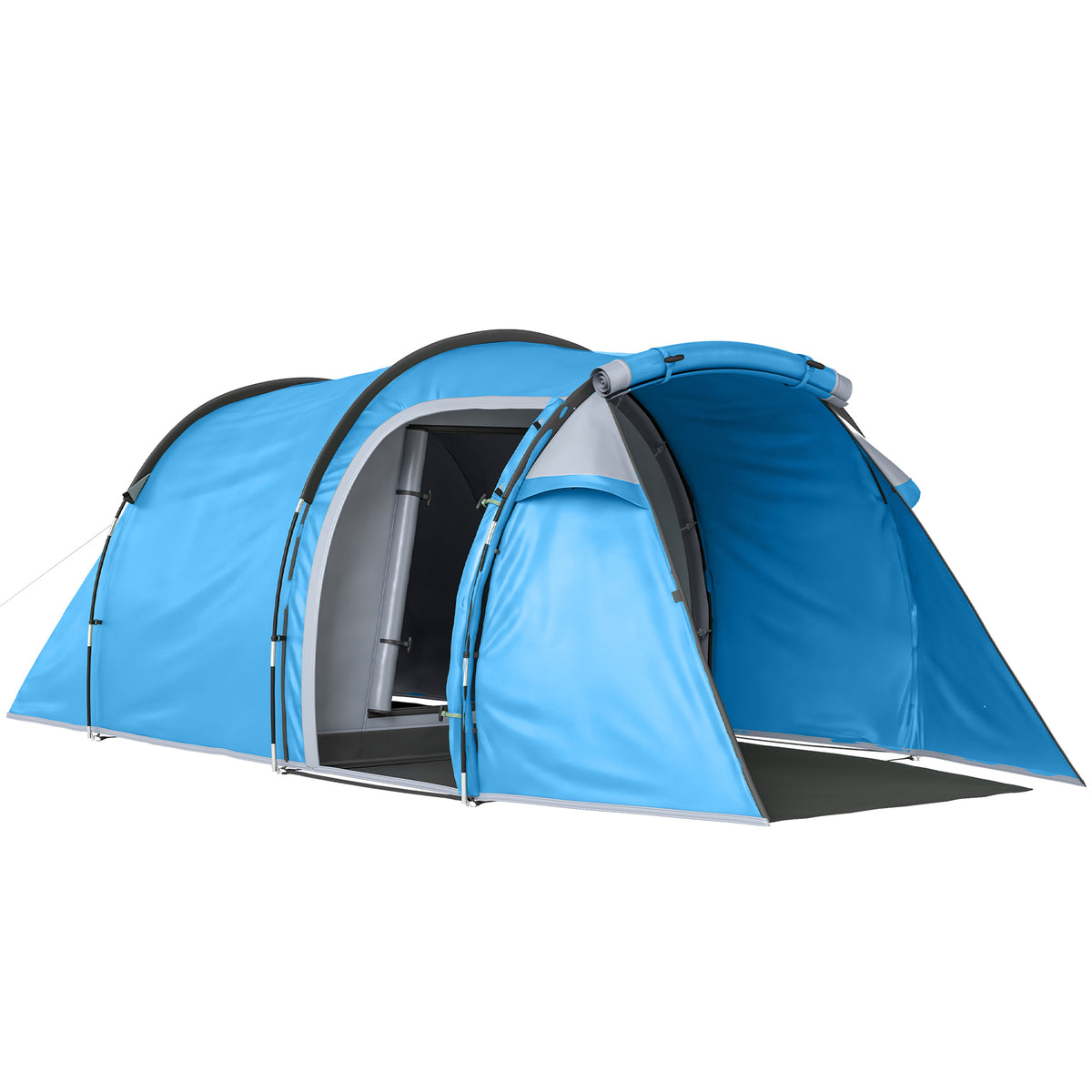 Outsunny Campingzelt, Wurfzelt für 2 Personen, Vorraum & Schlafbereich, wasserdicht, 426 x 206 x 154 cm
