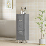 KleanKin Badezimmerschrank, Badschrank, 4 Schubladen, Spanplatte, glatt, Grau – Produktabbildung 6