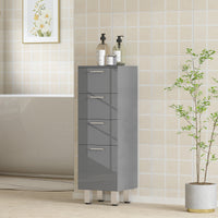 KleanKin Badezimmerschrank, Badschrank, 4 Schubladen, Spanplatte, glatt, Grau – Produktabbildung 6