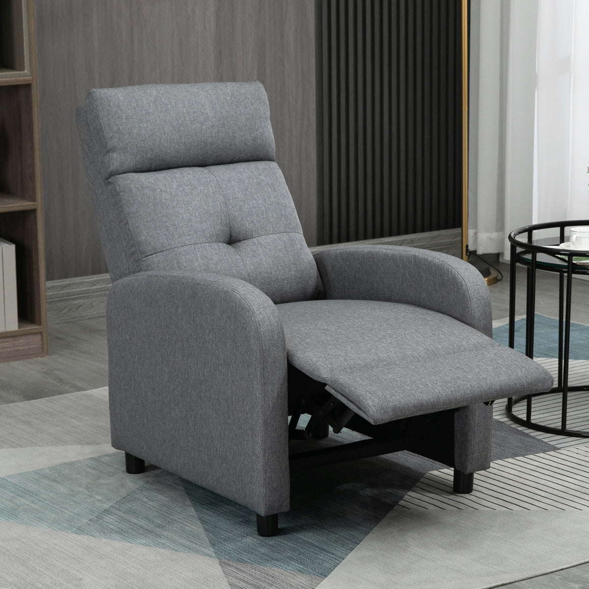 HOMCOM Relaxsessel mit Liegefunktion, ausfahrbares Fußteil, Taschenfederkern, bis 150 kg, Grau – Produktabbildung 2