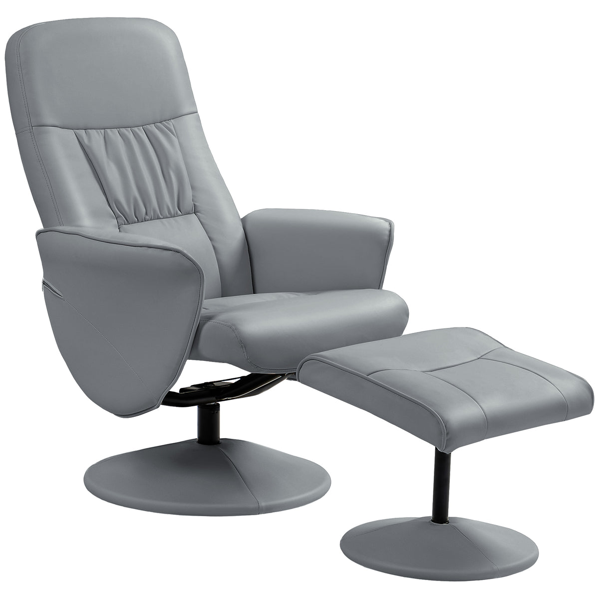 HOMCOM 2-teiliges Sessel-Set Sessel mit Fußhocker Relaxsessel mit Fußhocker, höhenverstellbar, neigbare