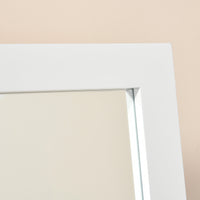 HOMCOM Standspiegel Ganzkörperspiegel Schminkspiegel Erhöhte Füße Pflegeleicht MDF Weiß 47 x 46 x 148 cm – Produktabbildung 7