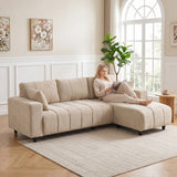 HOMCOM L-förmiges Ecksofa mit flexibler Chaiselongue, 4-Sitzer-Couch mit 2 Kissen, Metallrahmen, für – Produktabbildung 10