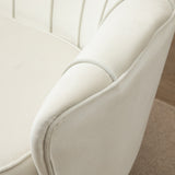 HOMCOM Vintage 2-Sitzer Sofa, Couch, Polstermöbel, Samtoptik, bis 150 kg, Creme/Gold – Produktabbildung 10
