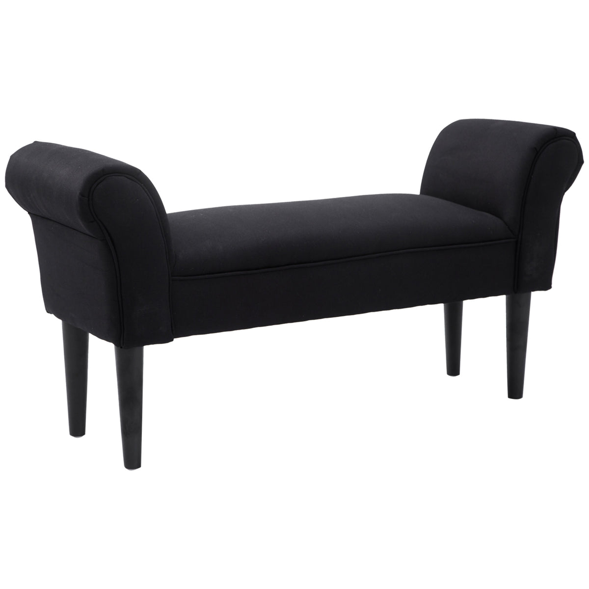 HOMCOM Sitzbank, Bettbank, zeitloses Design, weiche Polsterung, bis 130 kg, schwarz, 102 x 36 x 51 cm