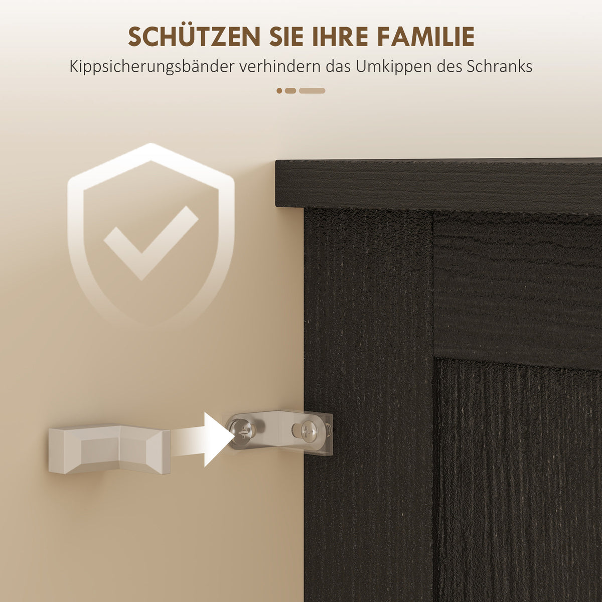 HOMCOM Küchenschrank, Buffet, Acrylfront, Schubladen, 76 x 40 x 182,5 cm, Schwarz – Produktabbildung 7