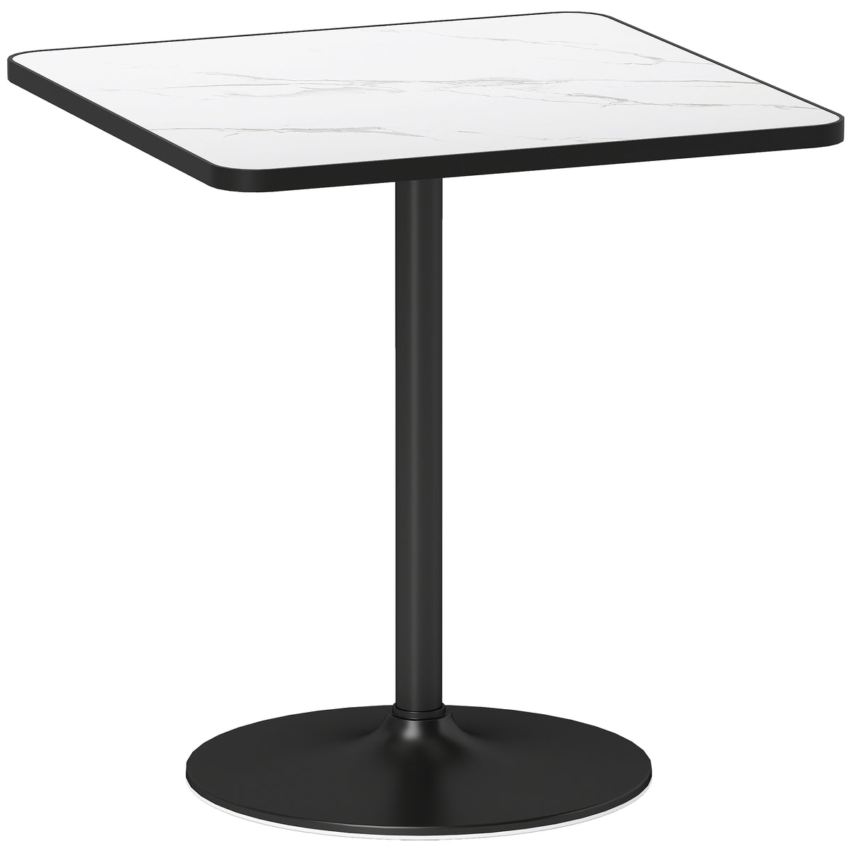 HOMCOM Esstisch, 70 x 70 cm quadratischer Küchentisch für 4 Personen mit Marmor-Optik für Küche Weiß