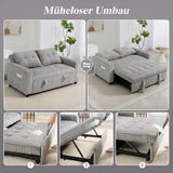 HOMCOM 2-Sitzer Sofabett, Cordbezug, zum Schlafsofa umwandelbar, 2 Kissen, Seitentaschen, 157 x 190 cm – Produktabbildung 4