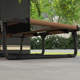 PawHut Erhöhtes Hundebett klappbar Haustierbett, Outdoor Hundeliege mit Netzdesign Kaffee Oxford 75 x 51 – Produktabbildung 9