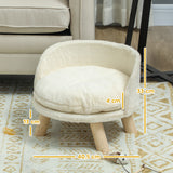 PawHut Tierbett für Hunde und Katzen, weiches & waschbares Kissen, Schutzrand, 40,5 x 40,5 x 33 cm – Produktabbildung 3