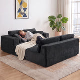 HOMCOM Modulares U-Sofa mit 2 Chaiselongues, Cord-Schlafsofa mit hochdichtem Schaumstoff und – Produktabbildung 8
