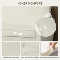 HOMCOM 2-Sitzer-Sofa, Doppelsitzsofa mit Kautschukholzbeinen, Polstersofa für Wohnzimmer, Schlafzimmer – Produktabbildung 4