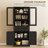 HOMCOM Küchenschrank, Buffet, Acrylfront, Schubladen, 76 x 40 x 182,5 cm, Schwarz – Produktabbildung 5