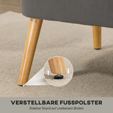 HOMCOM Sofa Retrodesign 2-Sitzer-Sofa, Holzbeine, 117 cm x 56,5 cm x 77 cm, Dunkelgrau – Produktabbildung 7