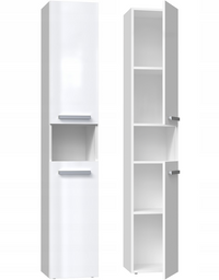 Badezimmer-Hochschrank Nel I WEISS HOCHGLANZ – Produktabbildung 2