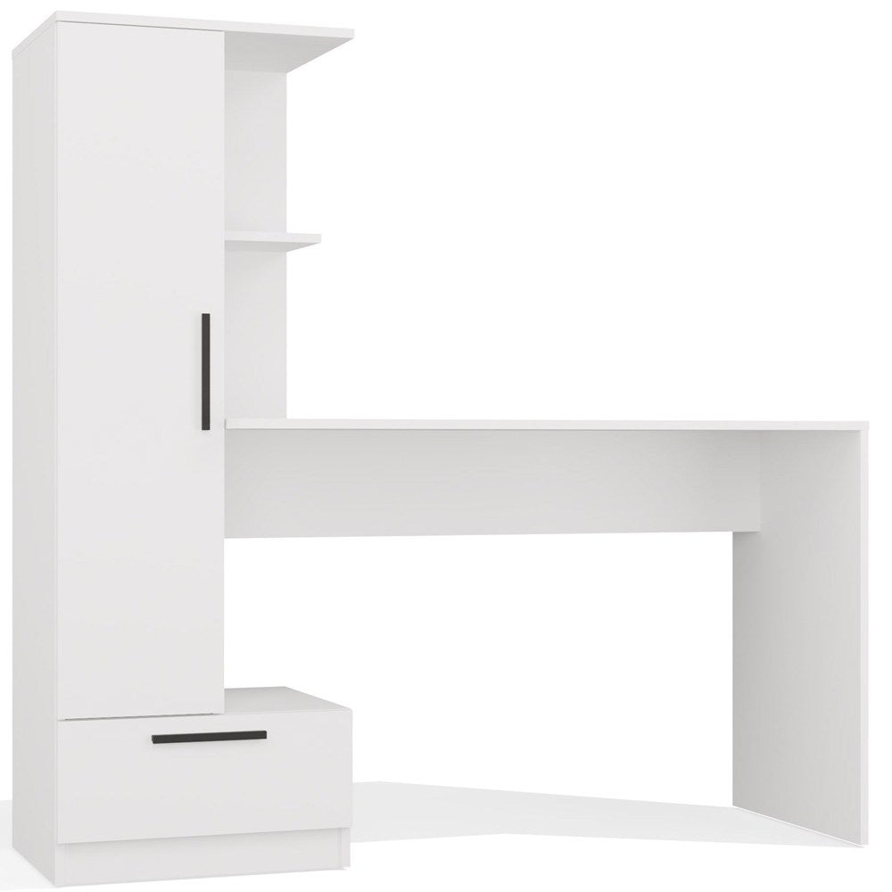 Set Schreibtisch + Regal COSMO WEISS