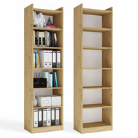 REGAL RIMINI Schrank 50 cm 7 Ablagen für Bücher Ordner Büro EICHE ARTISAN