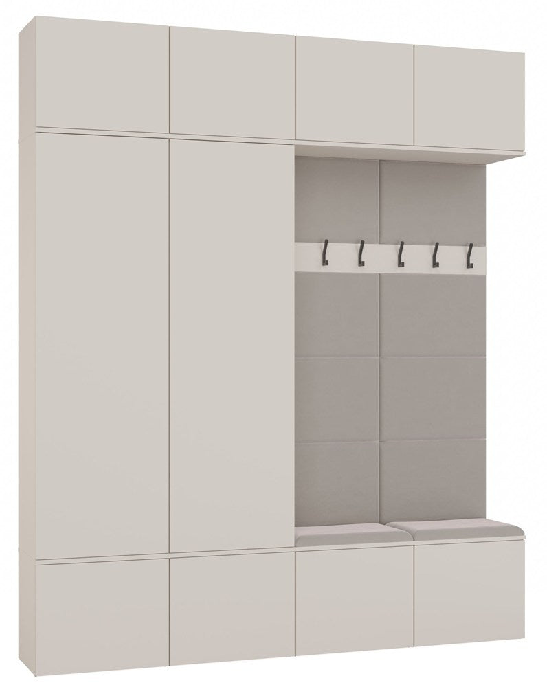 Garderobe HAGA IV 2Sz2W KASCHMIR BEIGE 2x Schrank + 2x Kleiderpaneel