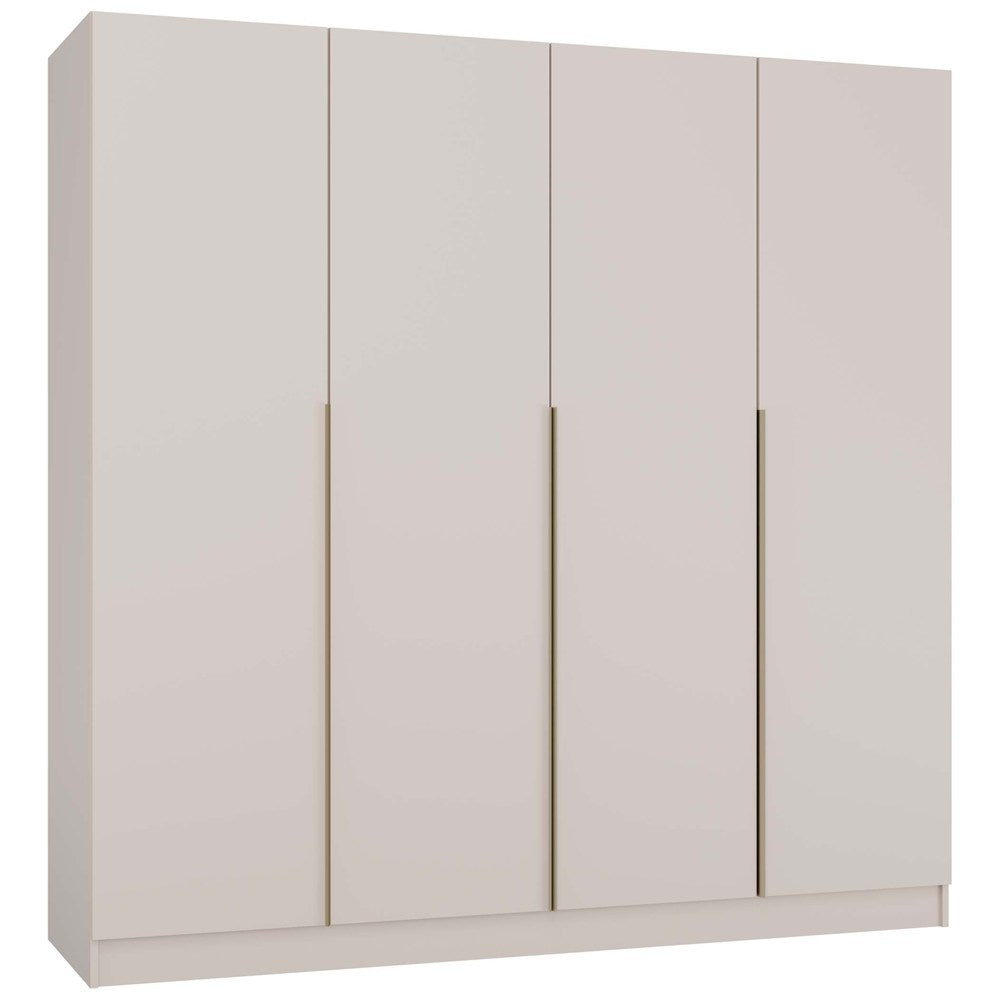 KLEIDERSCHRANK SENSO 4D 200 CM 4 TÜREN GOLDENE GRIFFE FÜR WOHNZIMMER SCHLAFZIMMER KASCHMIR BEIGE