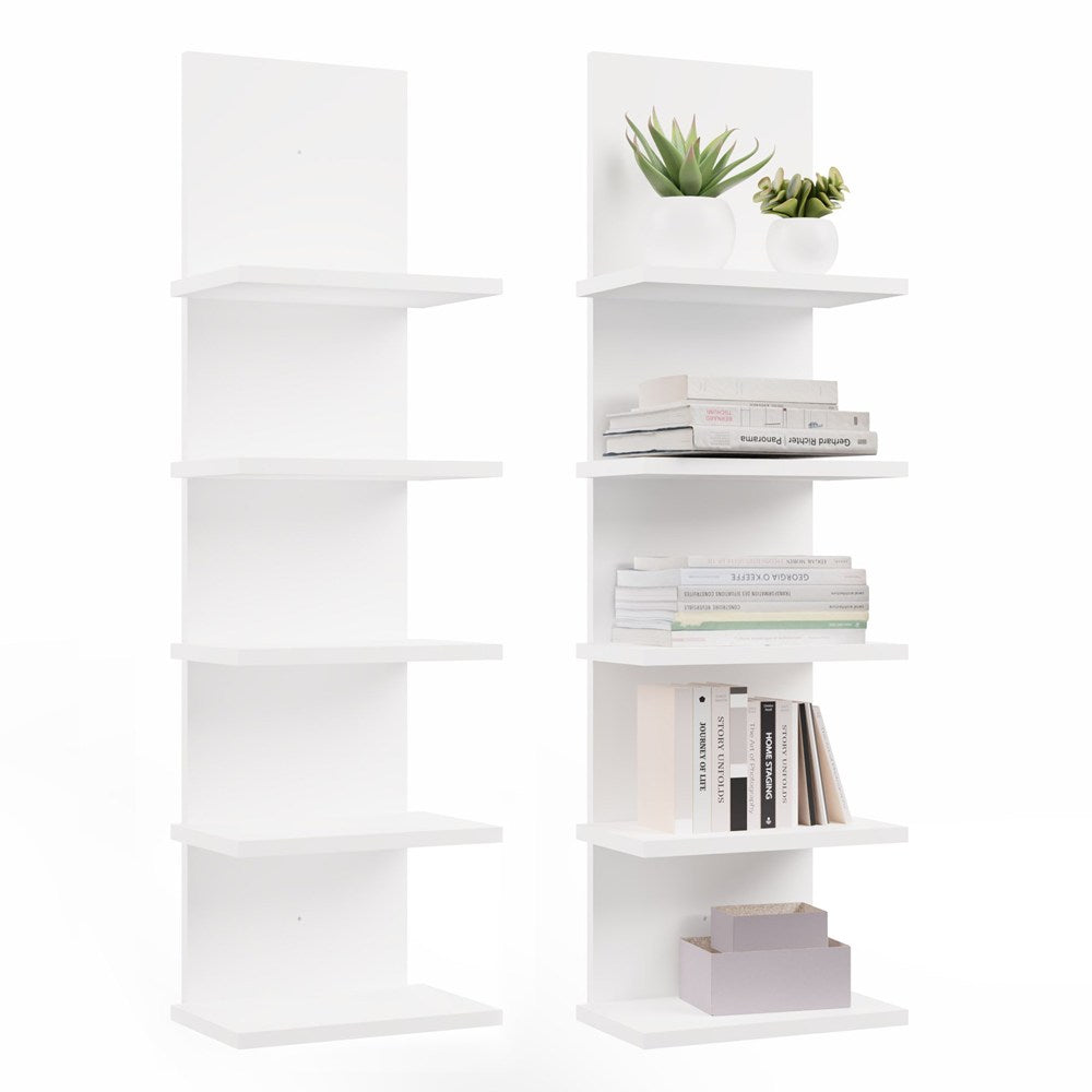 Hängeregal R5P 5 Ablagen für Bücher Büro Wohnzimmer Kinderzimmer WEISS