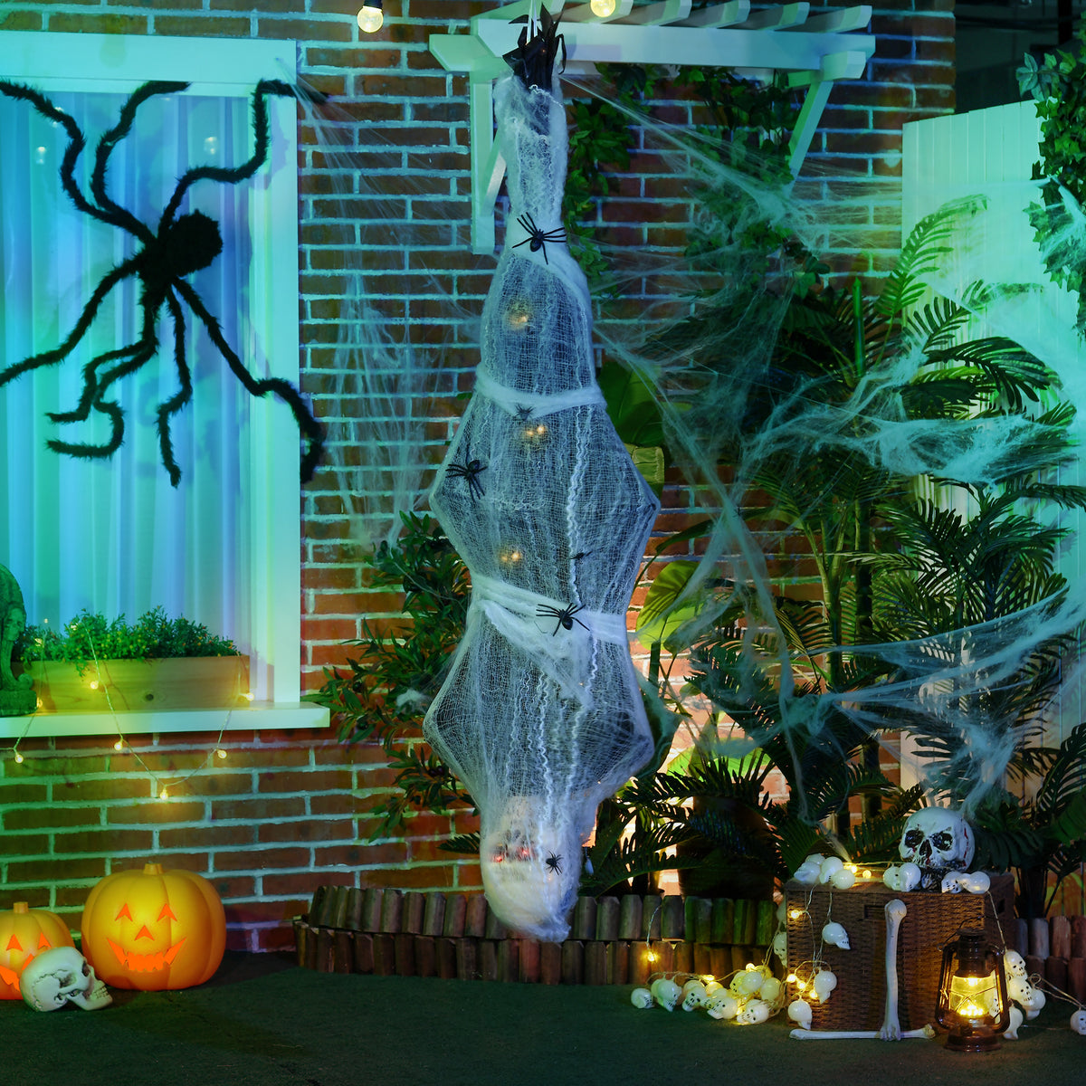 HOMCOM Halloween-Mumie, Halloween-Dekoration, Soundfunktion, mit Bewegungssensor und LED-Lichtern, 60 cm – Produktabbildung 2